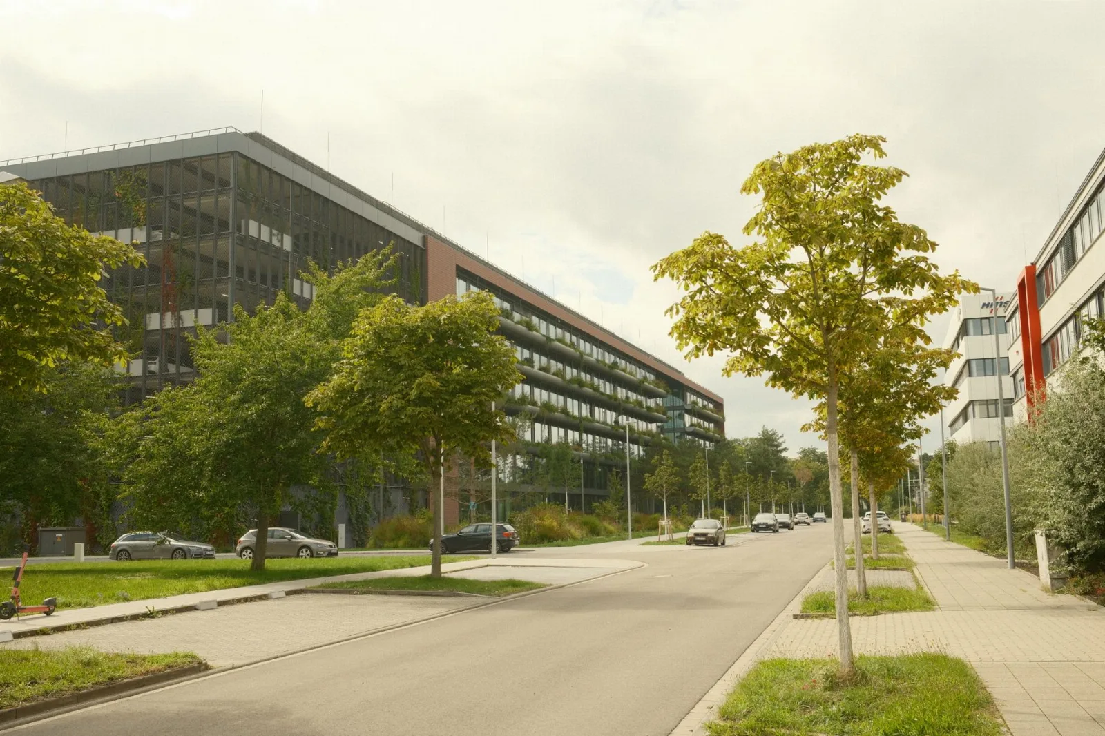 A modern suburban office building
